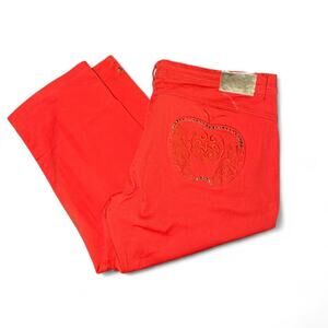 Apple Bottoms Capri Pants Red Size 22 Embroidered Y2K Streetwear Casual